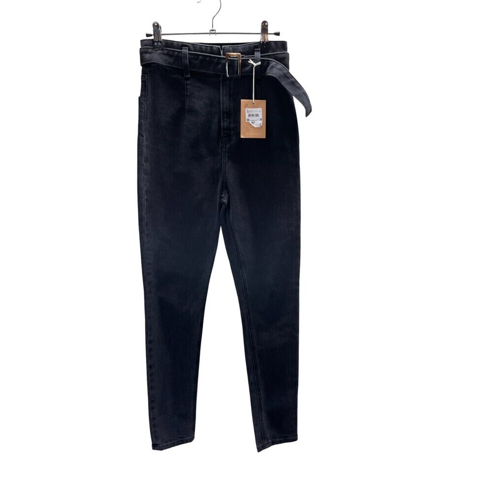 Reformation Jeans Women's Size 25 Black Erie Kayo Skinny Zip / Belt Closure